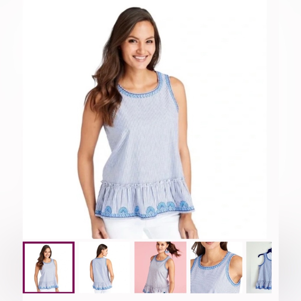 Vineyard Vines size medium Navy and White Striped Tank Top